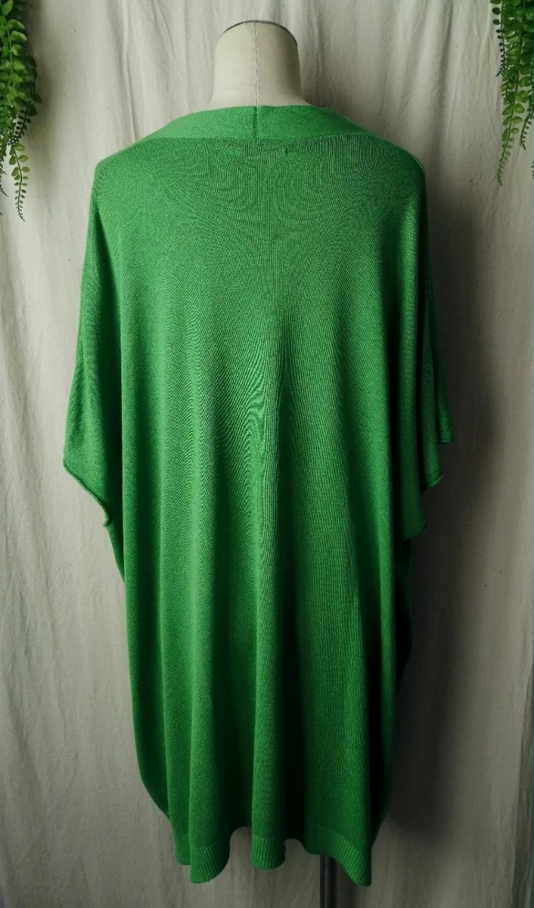 Asymmetric oversize green meadow V-neck tunic "JS Millenium" – photo 4